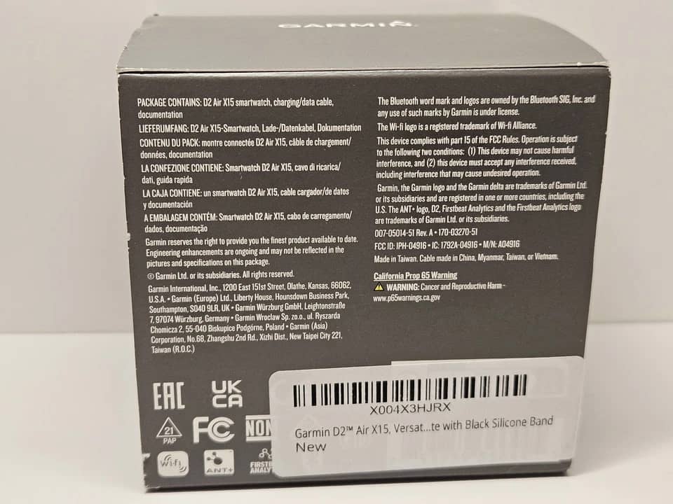Garmin D2 Air X15 Smartwatches Black 36mm New
