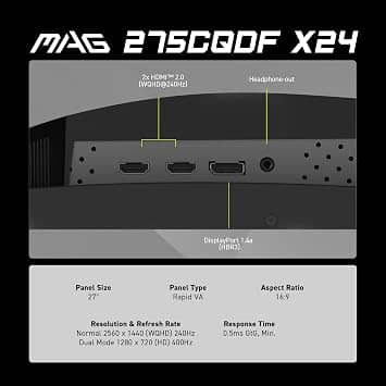 MSI MAG 275CQDF X24 Monitors New
