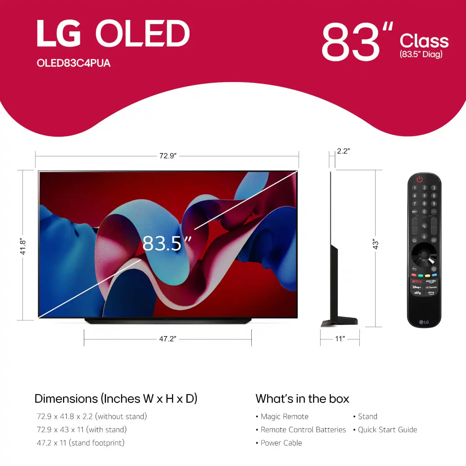 LG C4 TVs 42 inch New