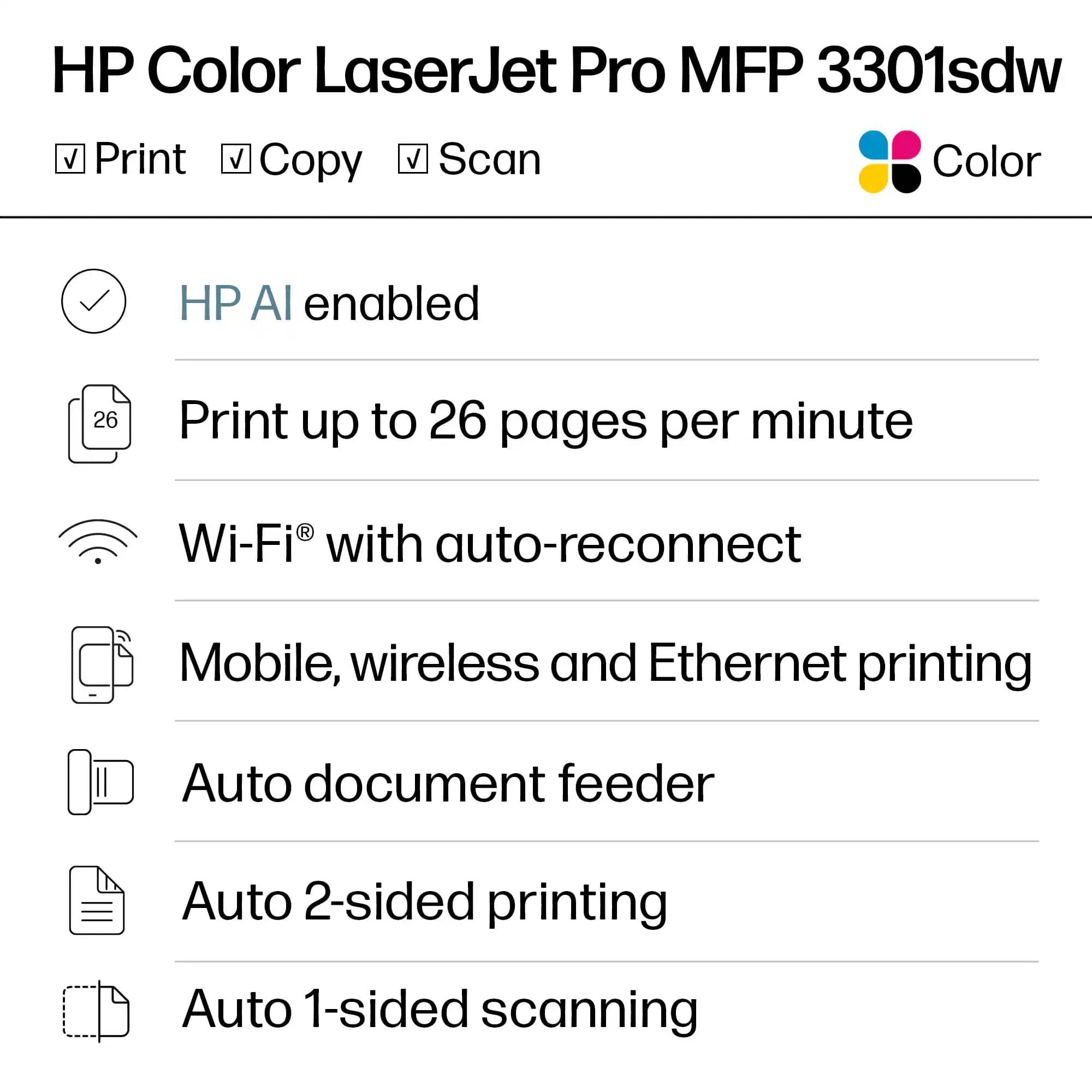 HP M3301SDW/499Q3F#BGJ Printers White New