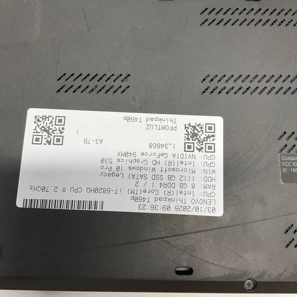 Lenovo ThinkPad T460p Computers 256GB 16GB Used - Good