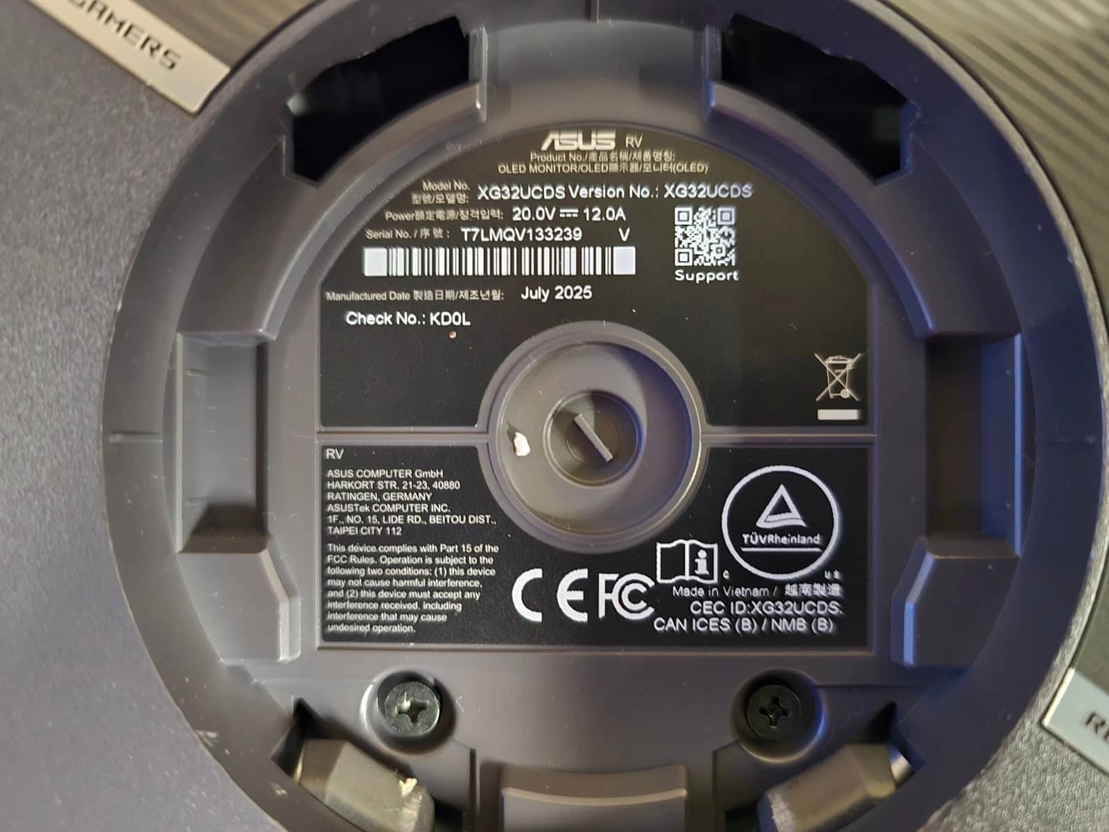 ASUS XG32UCDS Monitors New