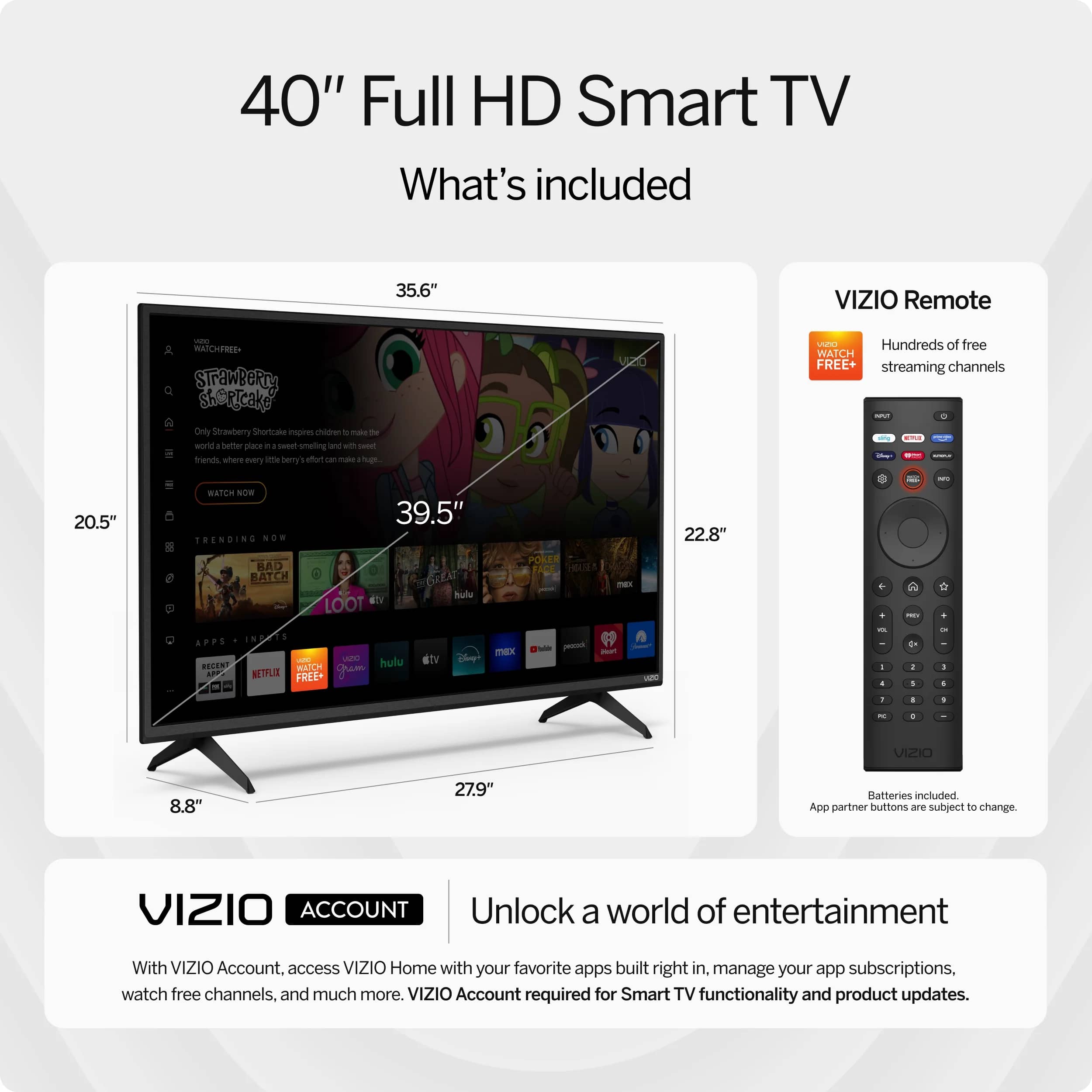 VIZIO D-Series TVs 40 inch New