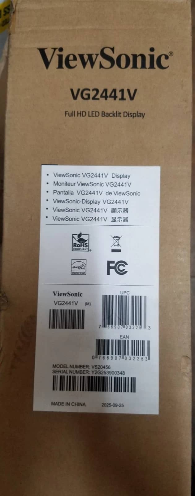 ViewSonic VG2441V Monitors New