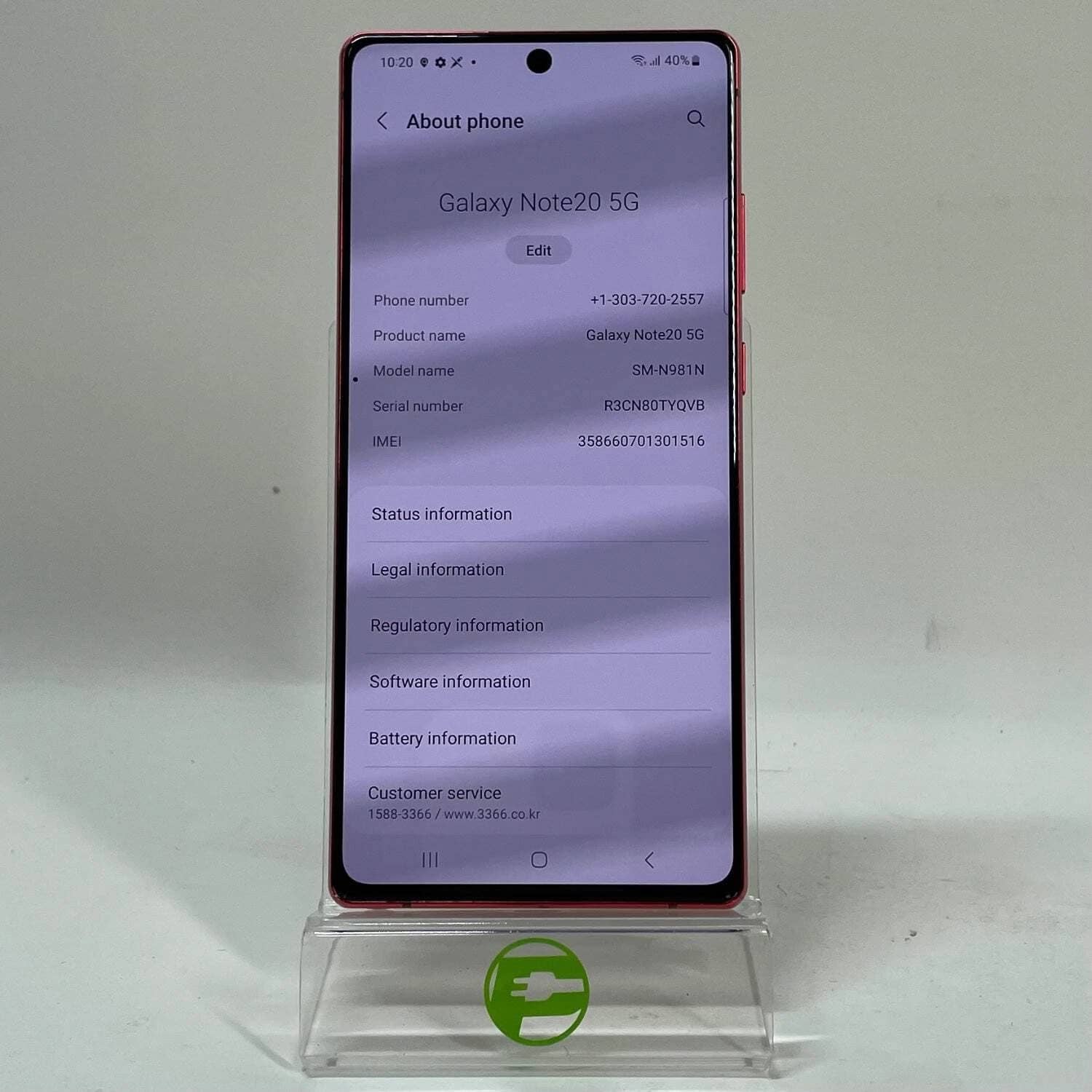 Samsung Galaxy Note 20 5G Cell Phones Green 128GB Unlocked New