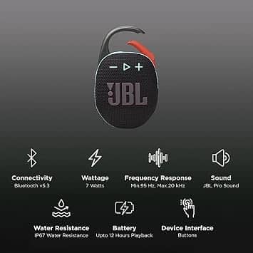 JBL Clip 5 Portable Bluetooth Speakers Purple New