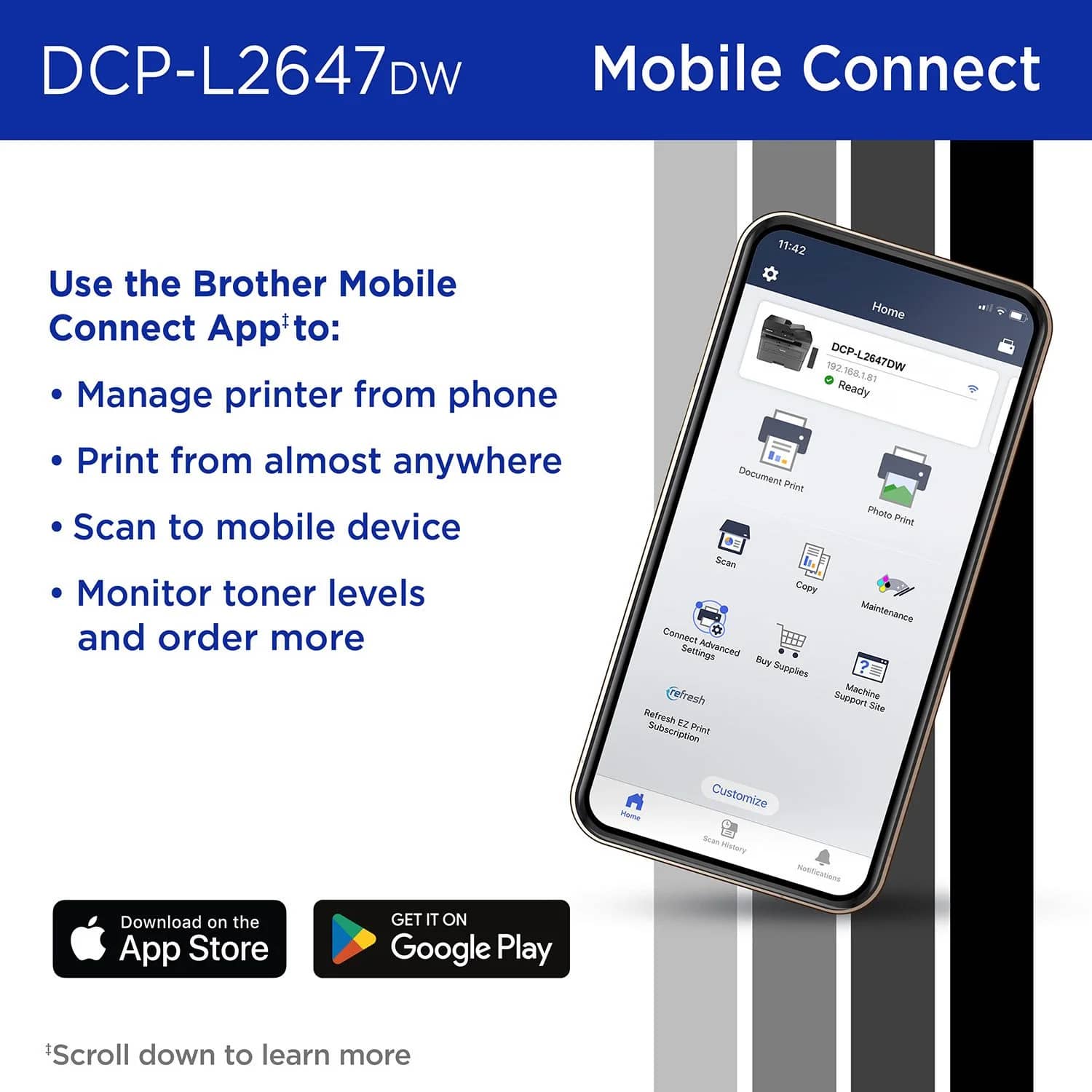 Brother DCP-L2647DW Printers Black New