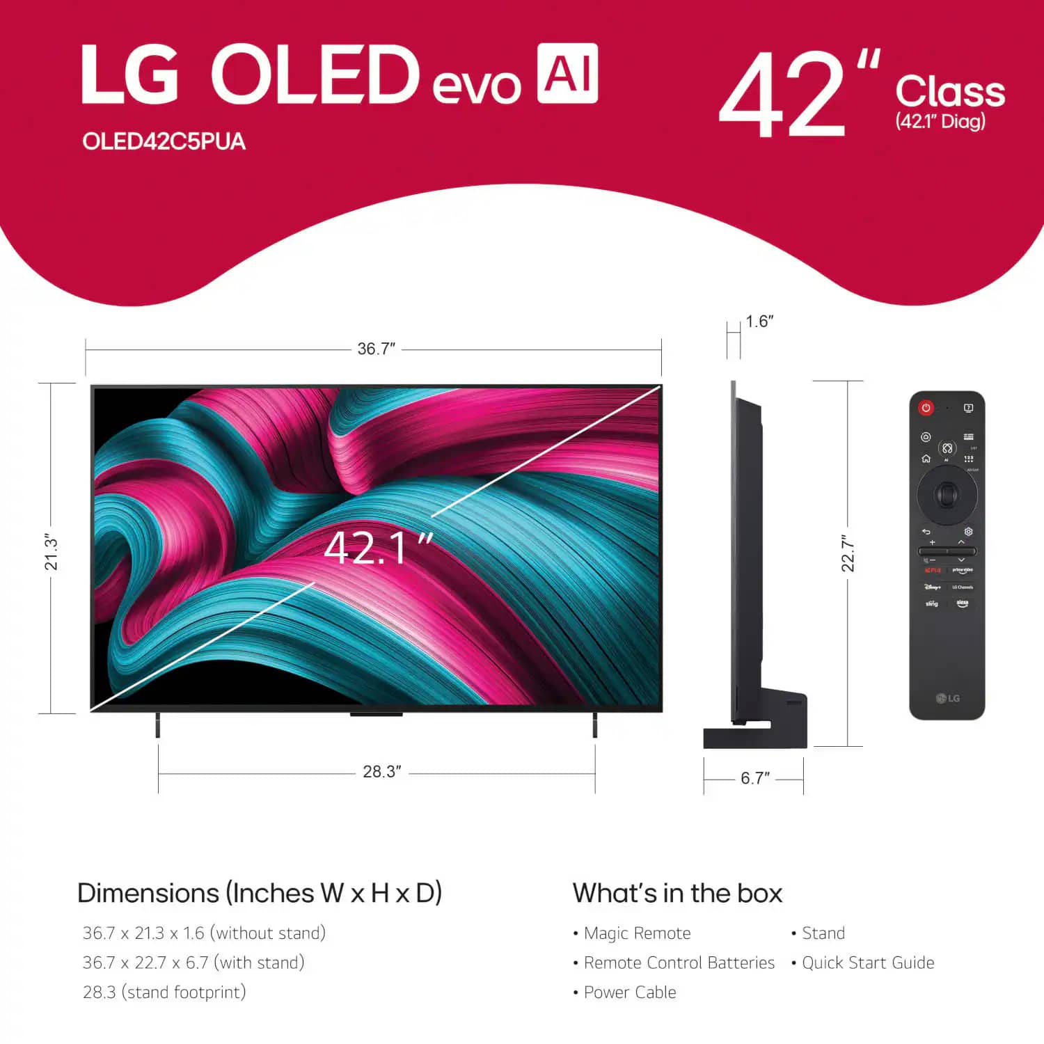 LG C5 TVs 48 inch New