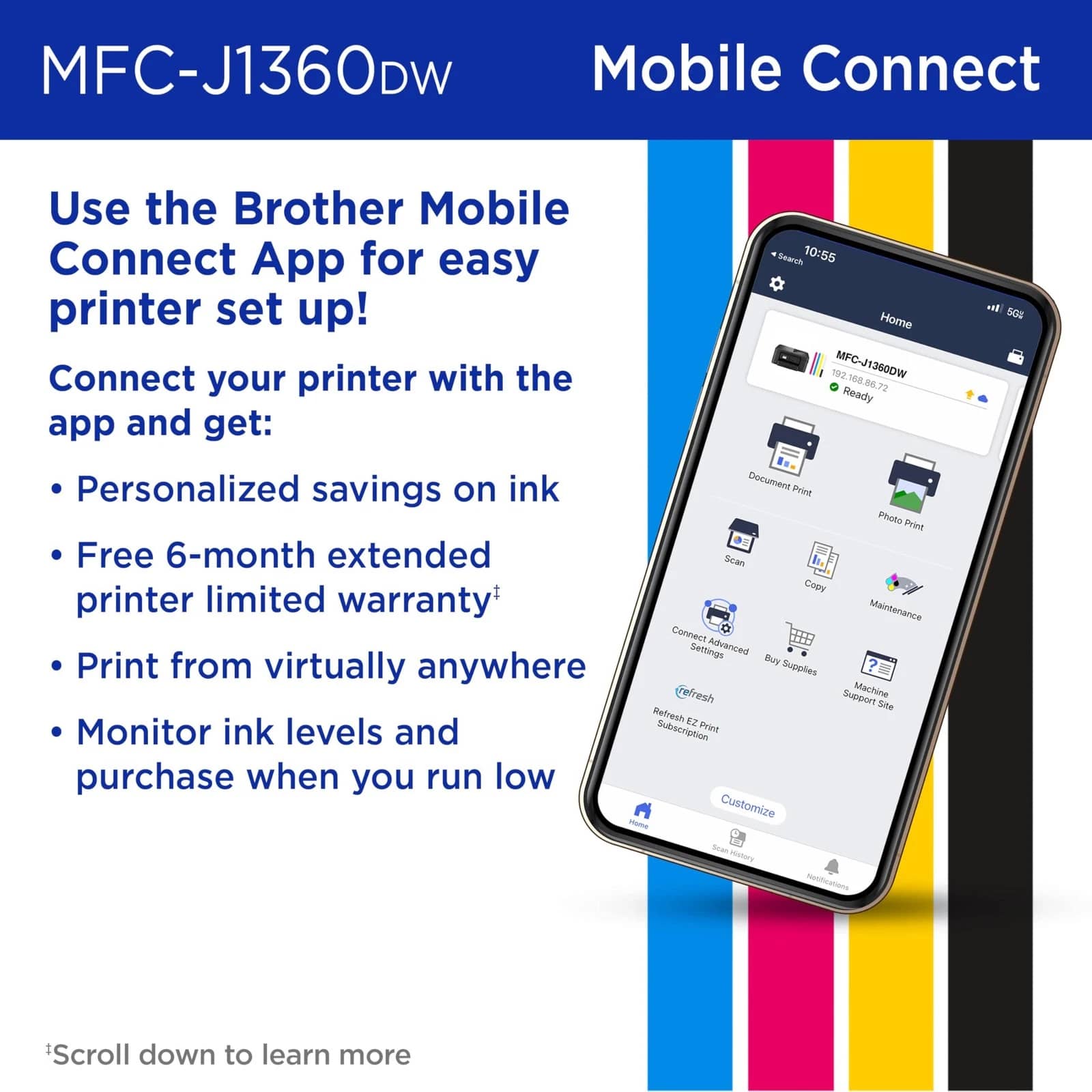 Brother MFC-J1360DW Printers New