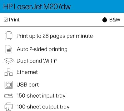 HP HP LaserJet M207dw Printer Printers Refurbished - Excellent