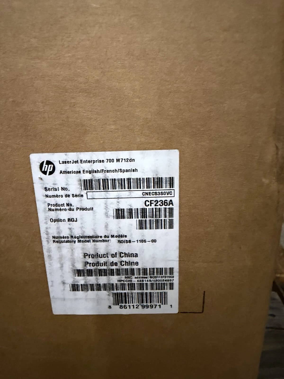 HP LaserJet Enterprise M712dn Printers New