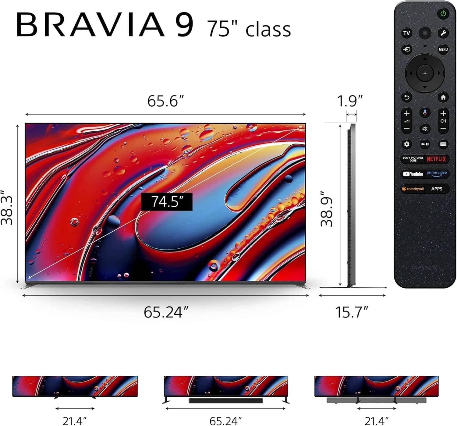 Sony BRAVIA 9 K-XR90 TVs 65 inch New