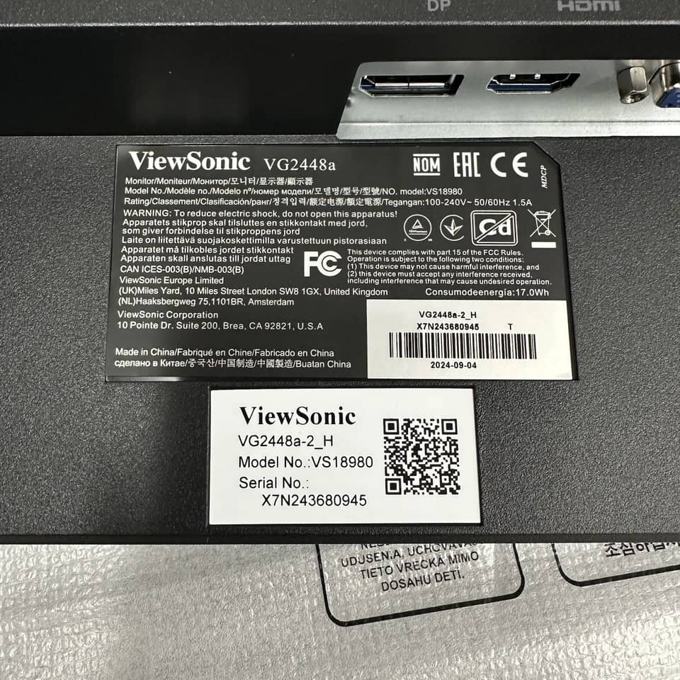 ViewSonic VG2448A-2_H2 Monitors New