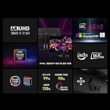 MSI MAG 322UP QD-OLED E16 Monitors New