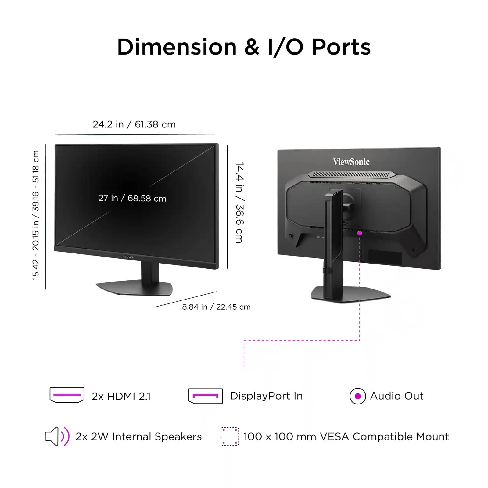 ViewSonic VX2730D-4K Monitors New