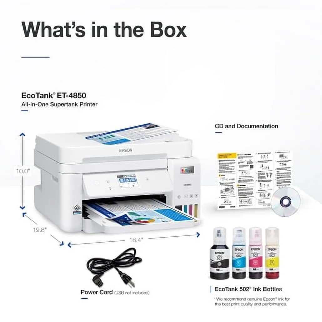 Epson Epson EcoTank ET-4850 Printers White Refurbished - Excellent