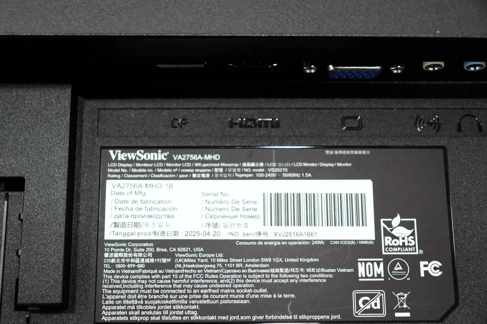 ViewSonic VA2756a-MHD Monitors New