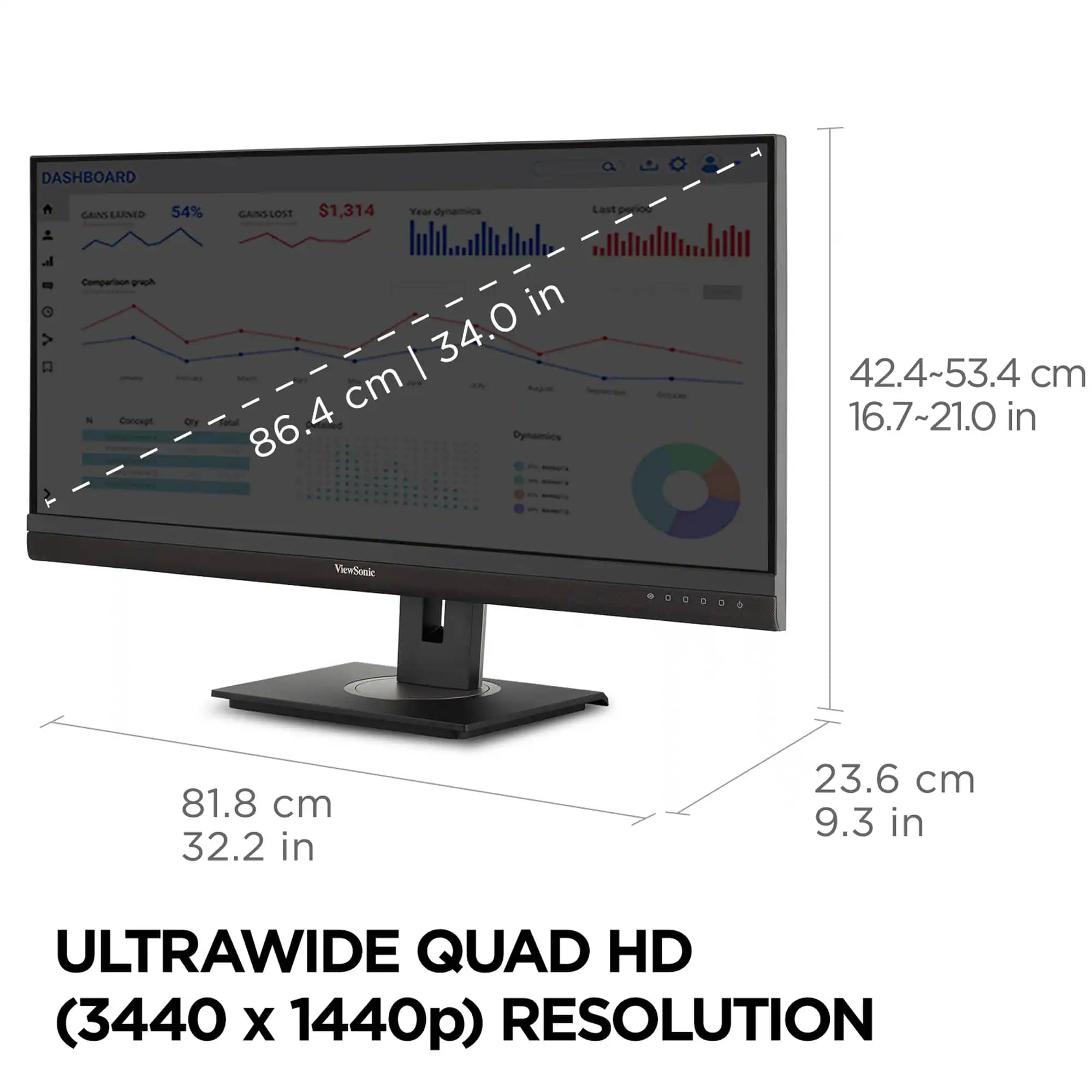 ViewSonic VG3456A Monitors New