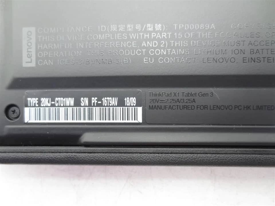 Lenovo ThinkPad X1 Tablet Gen 3 Computers 256GB 8GB Used - Good
