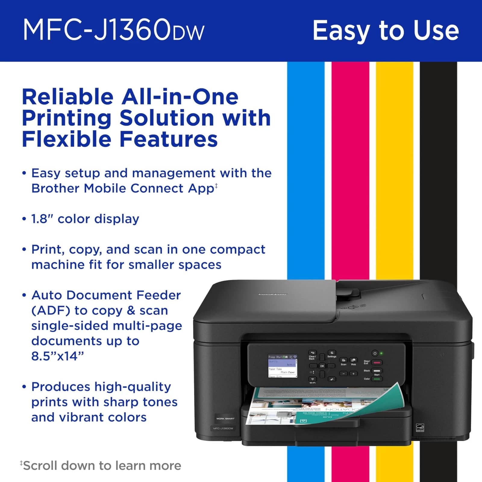 Brother MFC-J1360DW Printers New