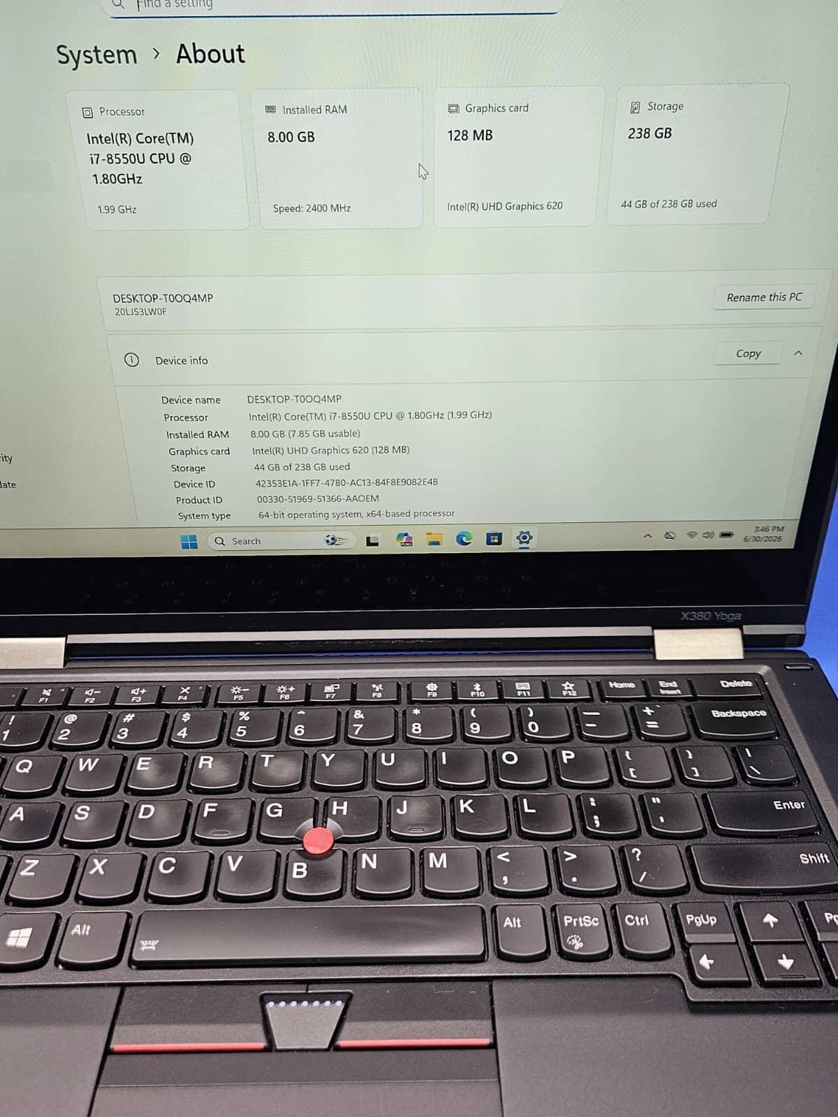 Lenovo X390 Computers 256GB 8GB Refurbished - Excellent