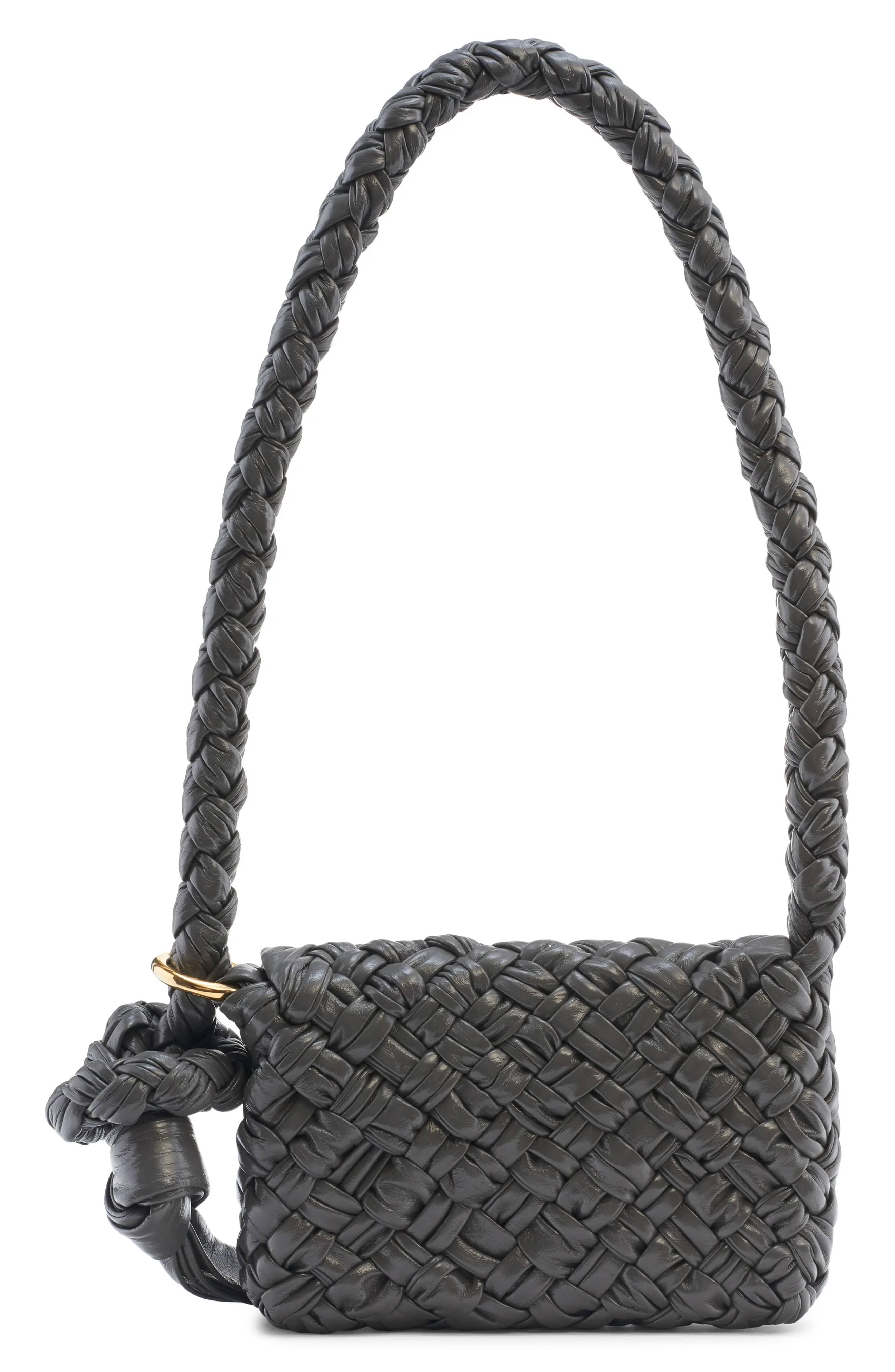 Bottega Veneta Kalimero Shoulder Bag Women's bags Città Black Intrecciato New