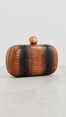 Alexander McQueen Skull Box Clutch Women's bags Unspecified Python Gold New