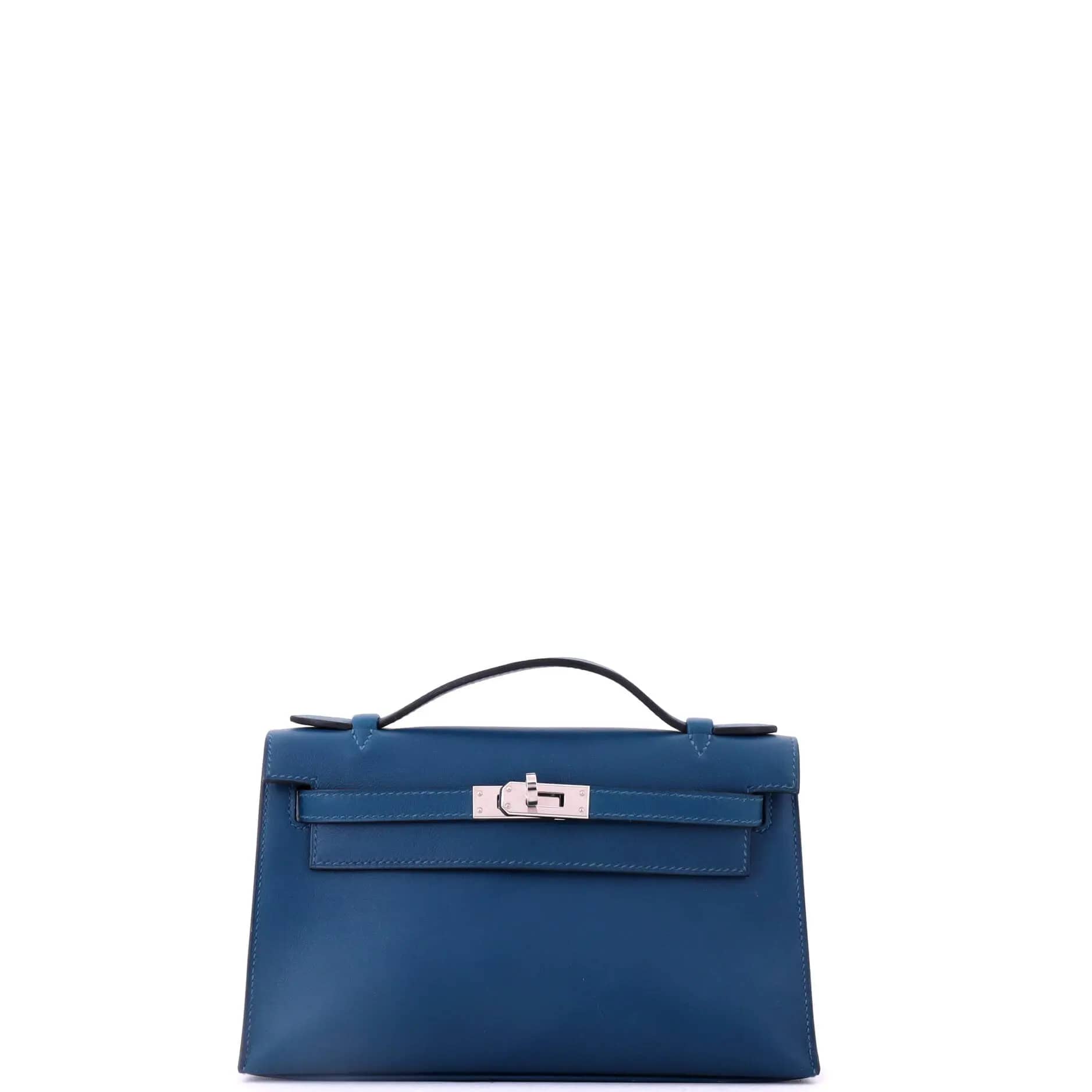 Hermès Kelly Pochette Women's bags Bleu Nuit Swift Palladium New