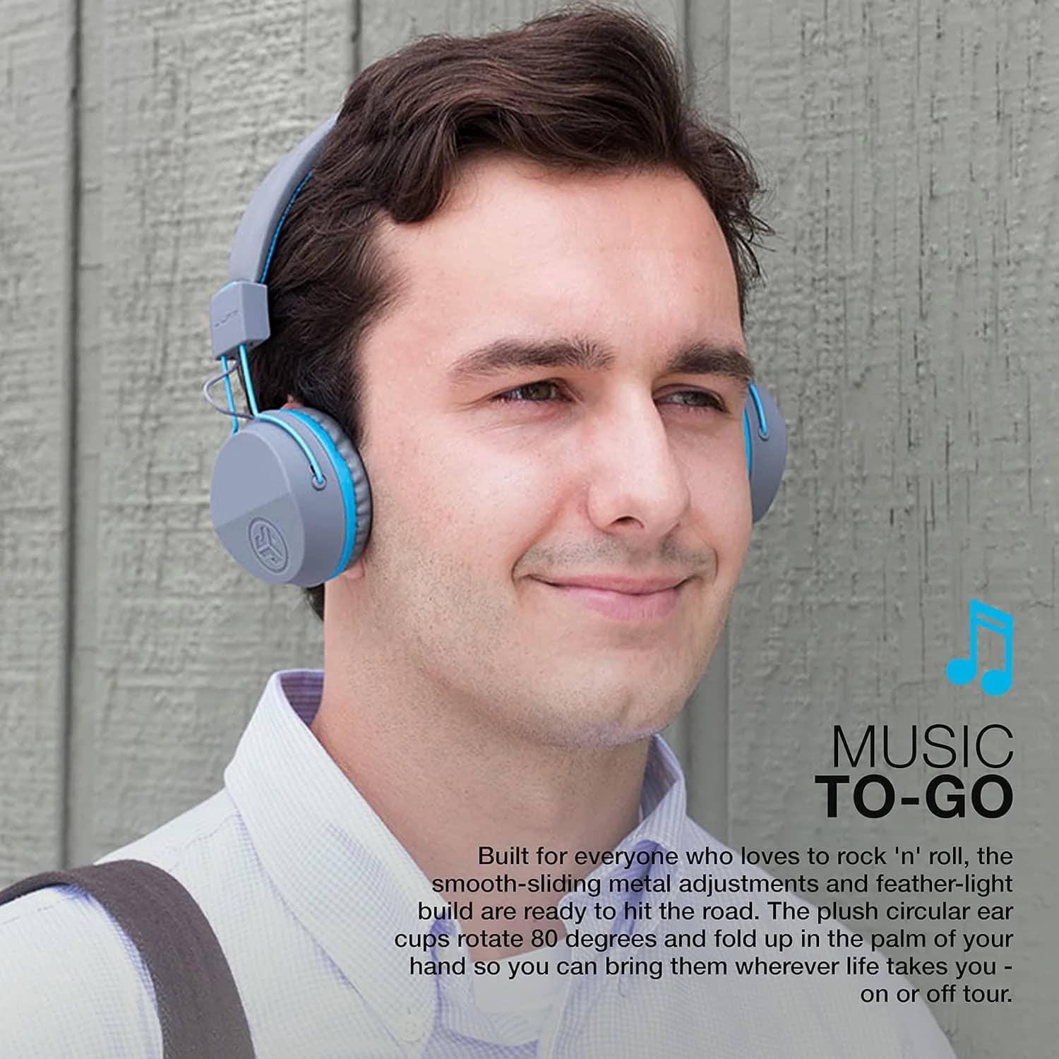 JLab NEONHPBT-GRYBLU Headphones & Earbuds Blue New