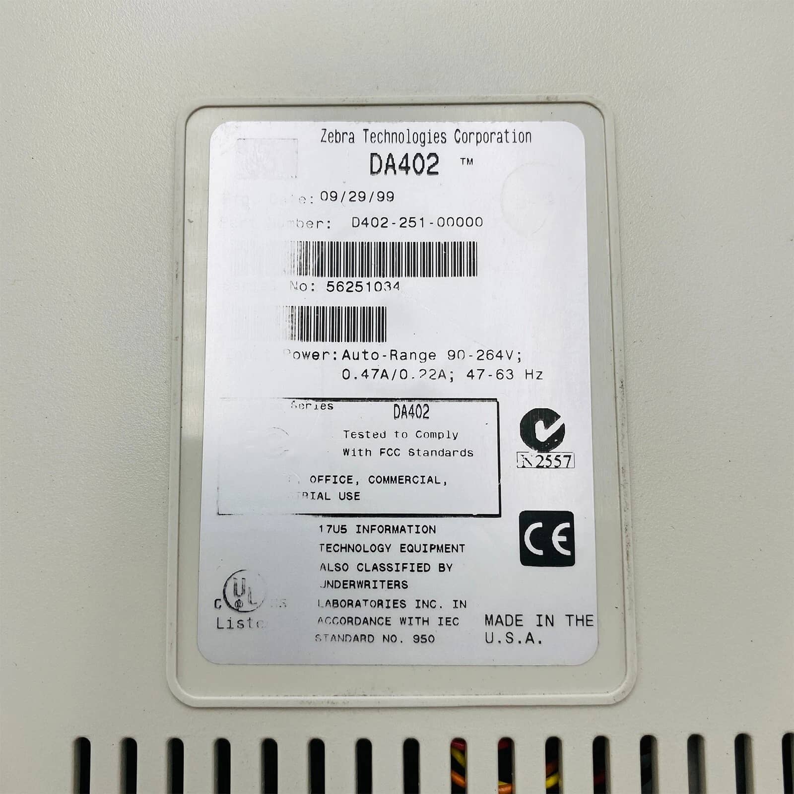 Zebra DA402 Printers Used - Good