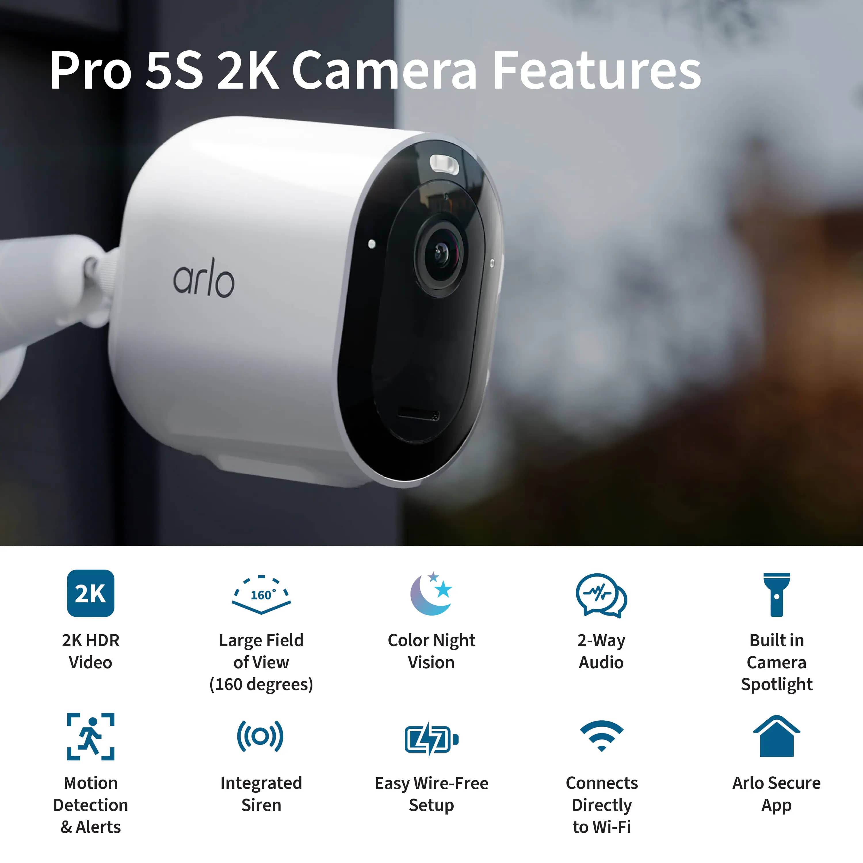 Arlo Arlo Pro 5S 2K Home Security Cameras New