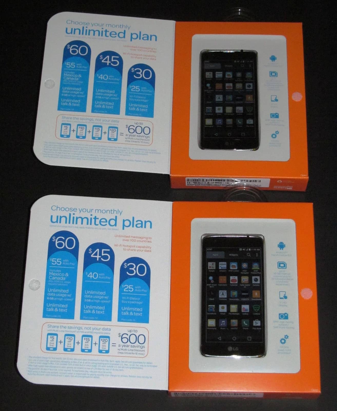 LG Phoenix 2 Cell Phones Black 16GB Locked New