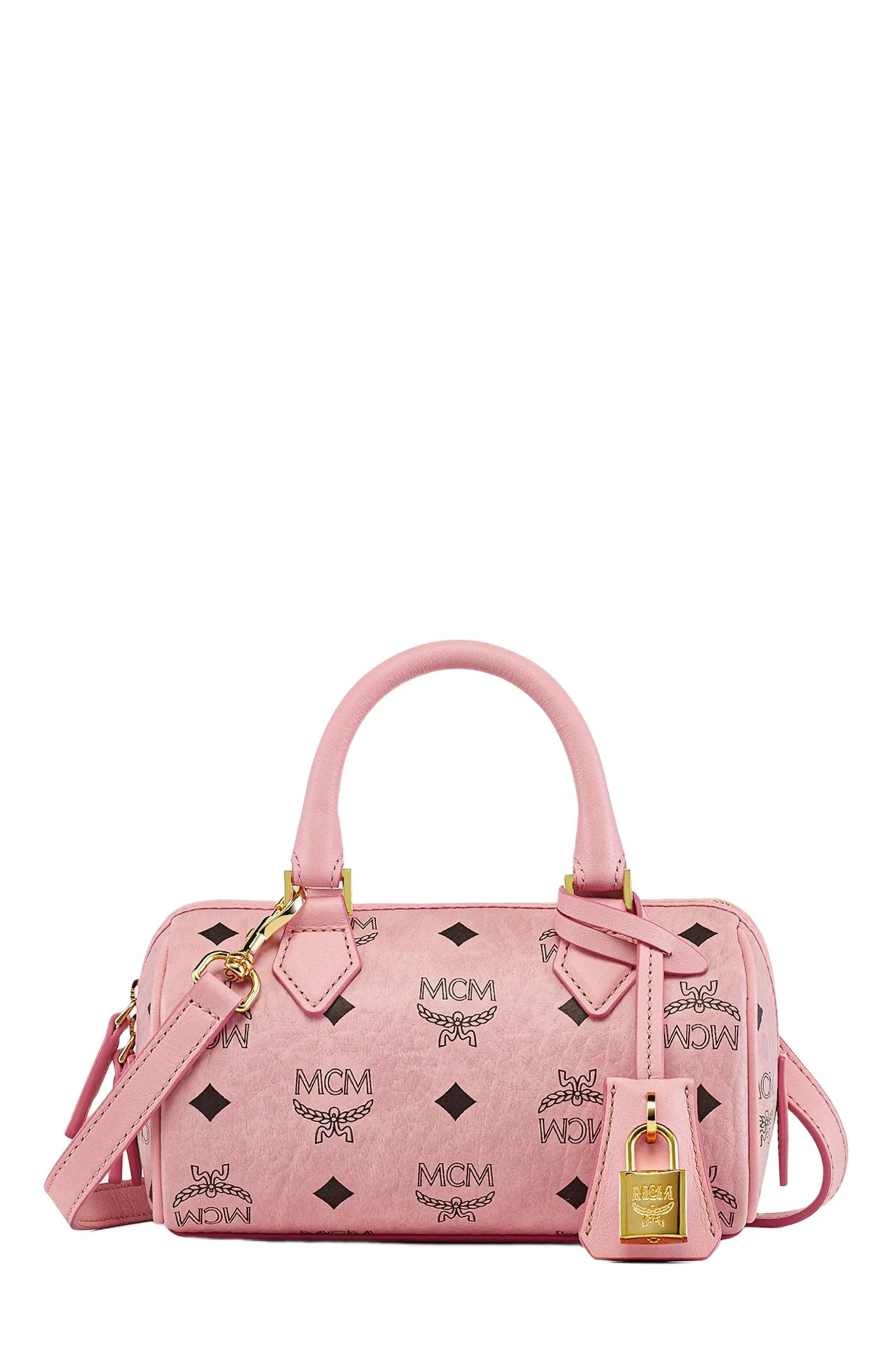 MCM Ella Boston Women's bags Mini Pink Visetos New