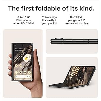 Google Pixel Fold Cell Phones Black 256GB Unlocked New