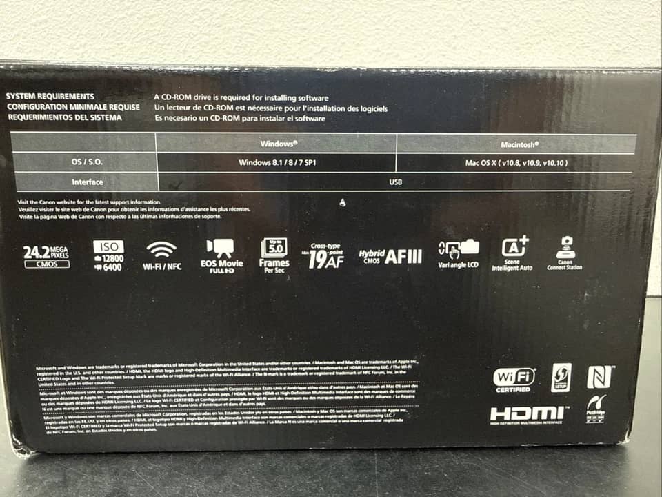Canon EOS Rebel T6i Digital Cameras Black With Lens New