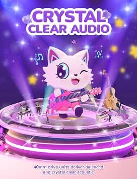 iClever Meow Cookies Headphones & Earbuds Pink New