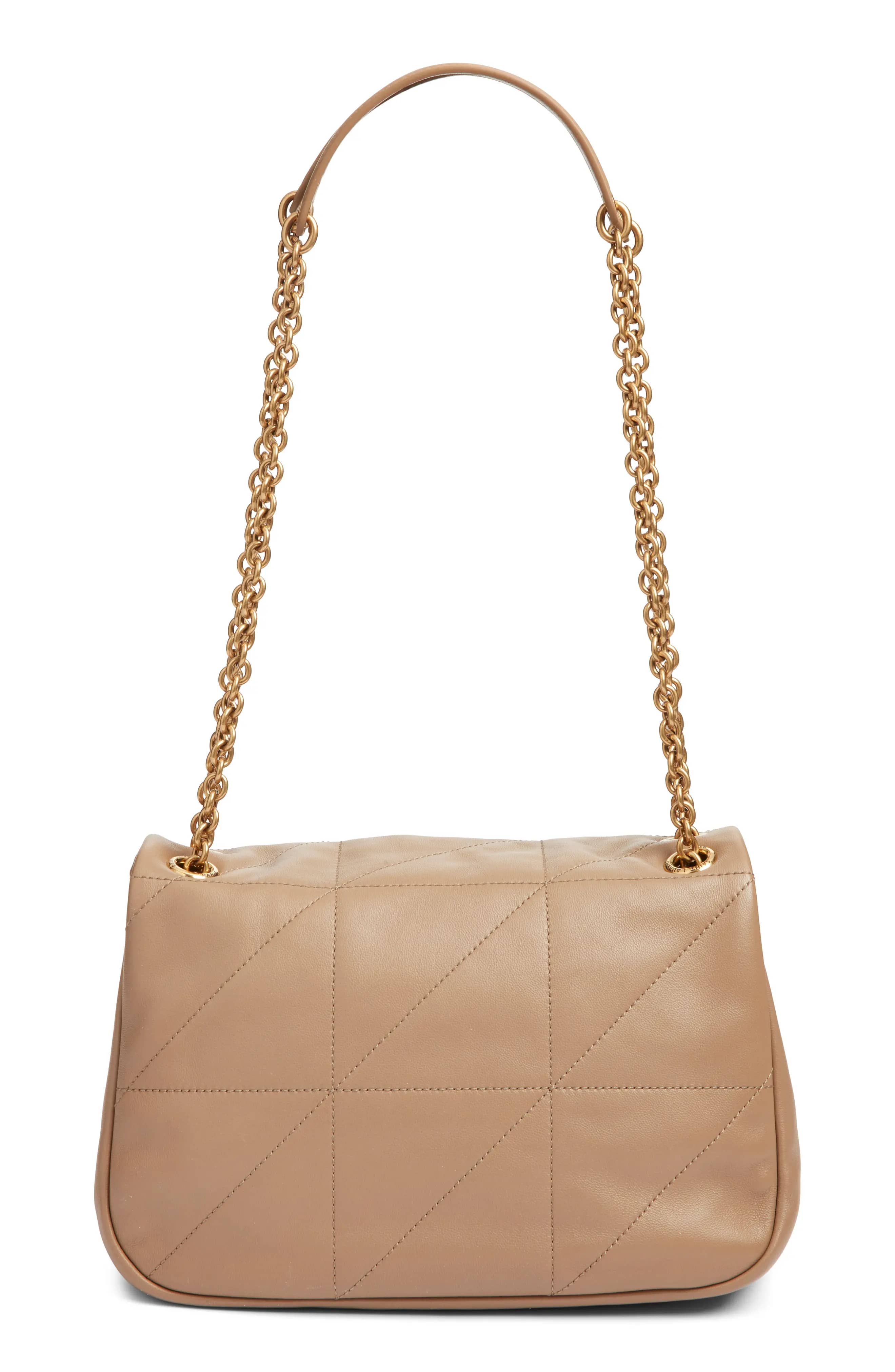 Saint Laurent Jamie Shoulder Bag Women's bags Medium Brown Quilted Suede Gold New