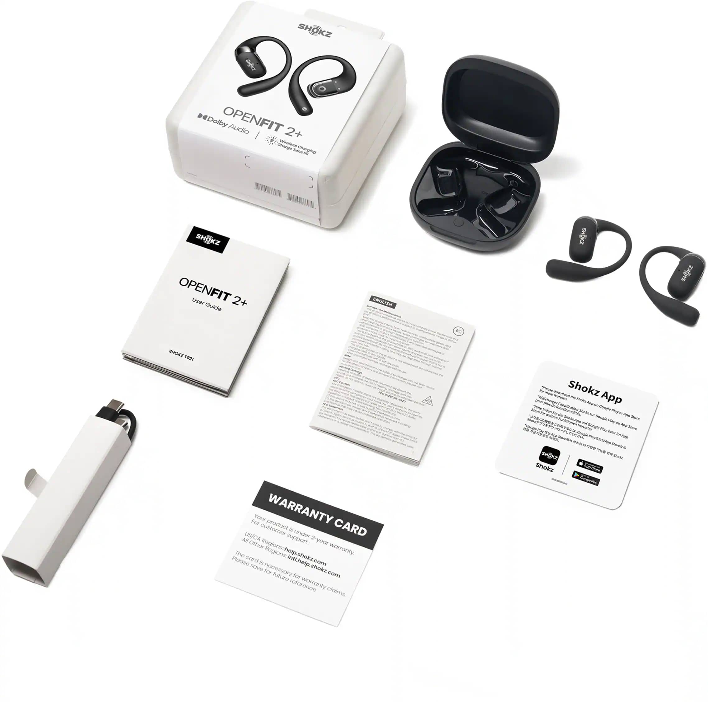 Shokz OpenFit 2+ Headphones & Earbuds Black New