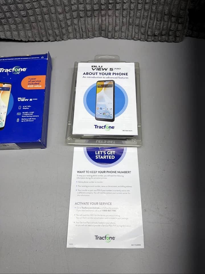 BLU View 5 Pro Cell Phones Gray 64GB Tracfone New
