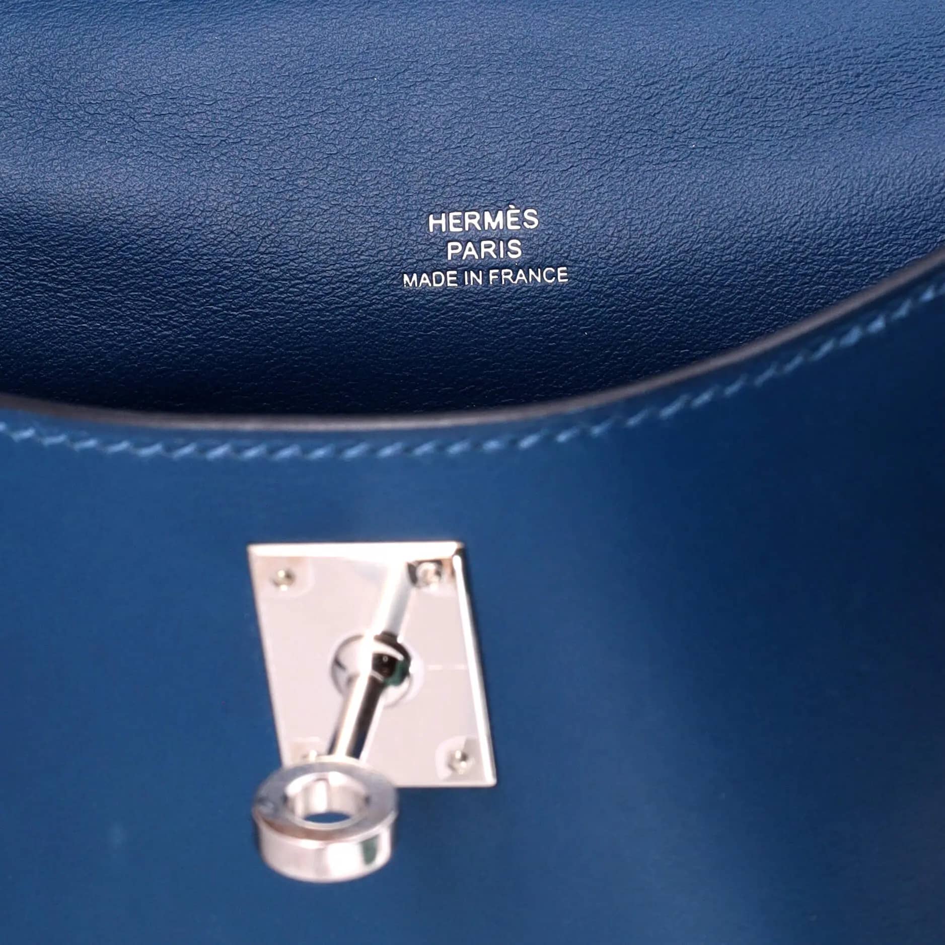 Hermès Kelly Pochette Women's bags Bleu Nuit Swift Palladium New