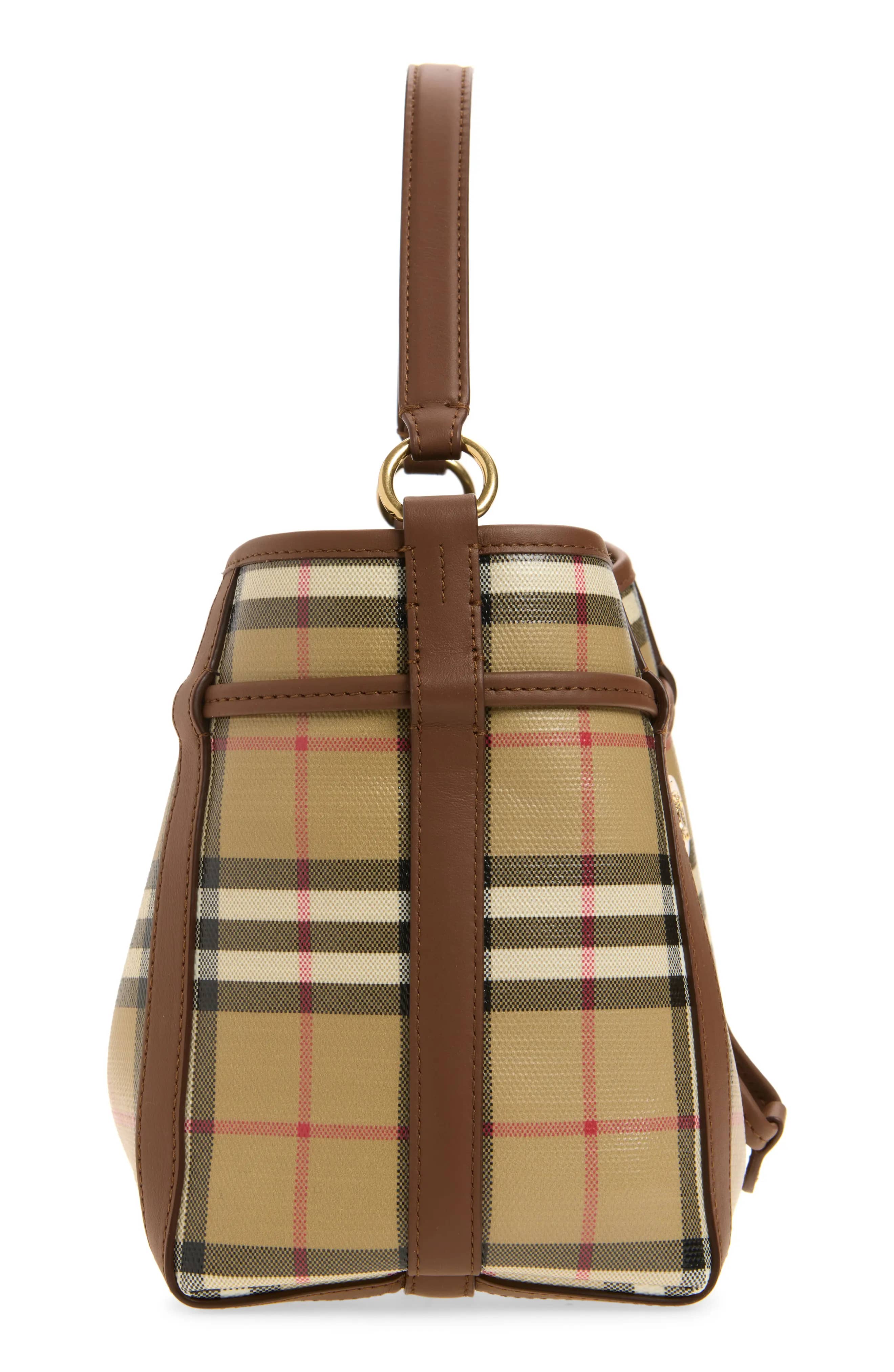 Burberry Check Bucket Women's bags Mini Archive Beige Canvas New