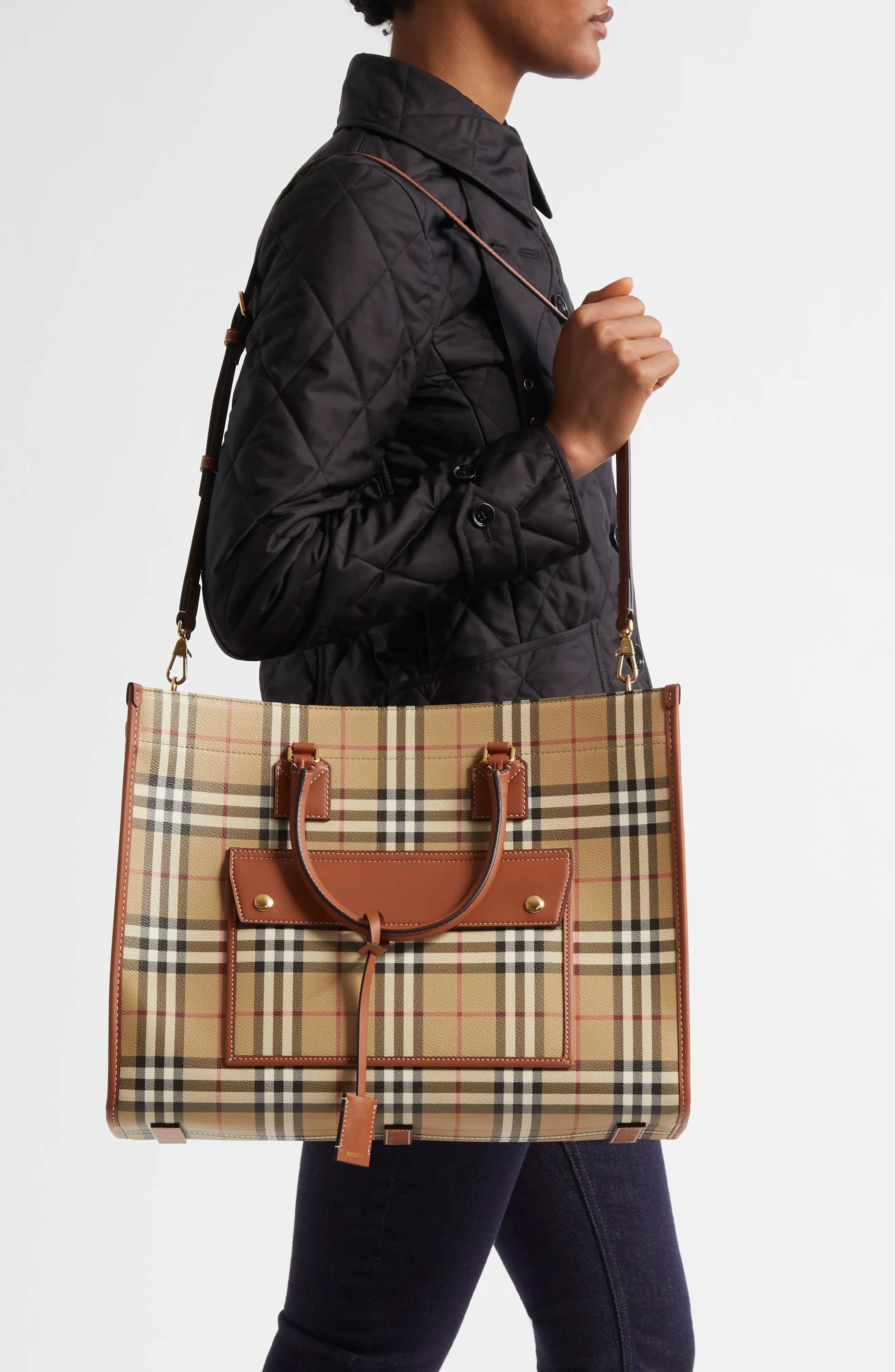 Burberry Freya Women's bags Medium Check Canvas New