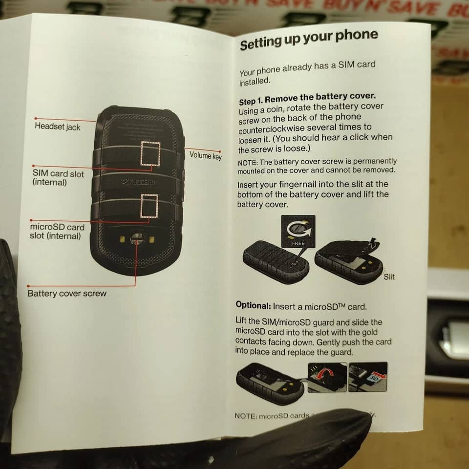 Kyocera DuraXV LTE Cell Phones Black 16GB Verizon Refurbished - Excellent