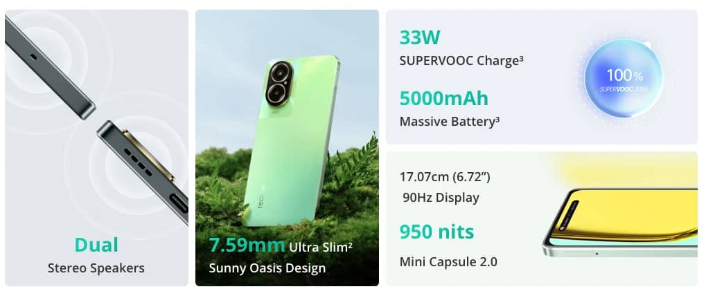 realme C67 Cell Phones Green 128GB Unlocked New