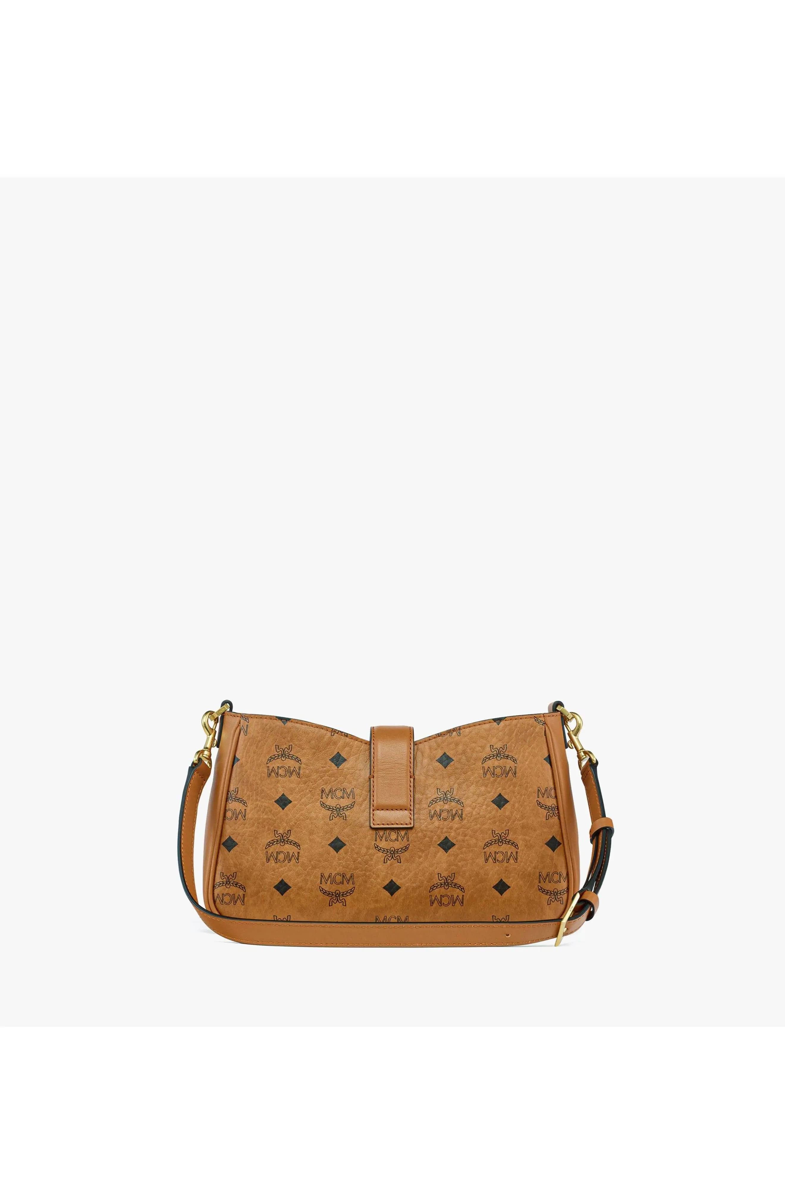 MCM Tracy Shoulder Bag Women's bags Small Brown Monogram New