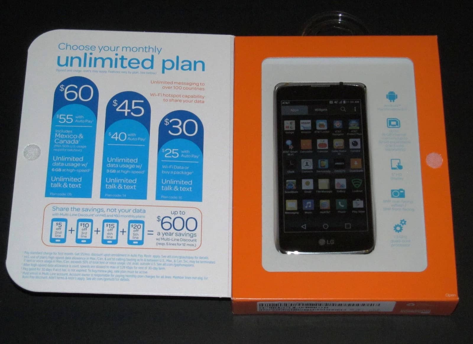 LG Phoenix 2 Cell Phones Black 16GB Locked New