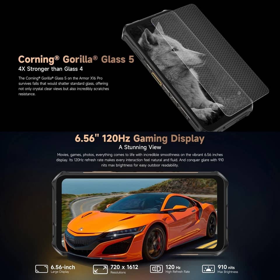 Ulefone Armor X16 Pro Cell Phones Beige 256GB Unlocked New