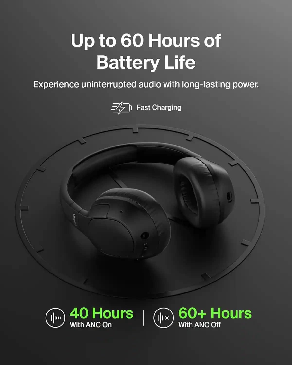 Belkin AUD008fqBK Headphones & Earbuds Black New
