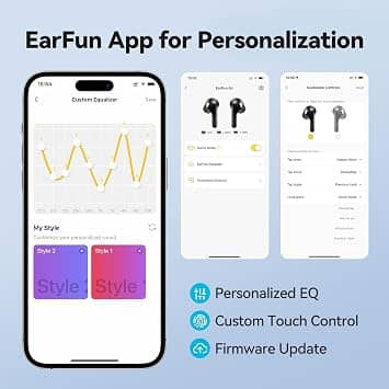 EarFun Air Headphones & Earbuds Black New