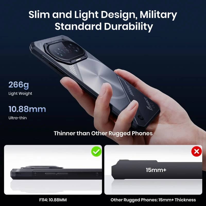 FOSSiBOT F114 Cell Phones Black 128GB Unlocked New